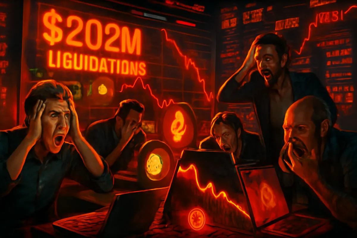 Crypto Bloodbath: $202M Liquidated as Market Tumbles