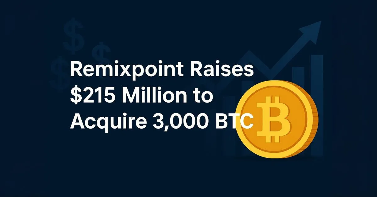 Remixpoint Raises $215 Million to Acquire 3,000 BTC