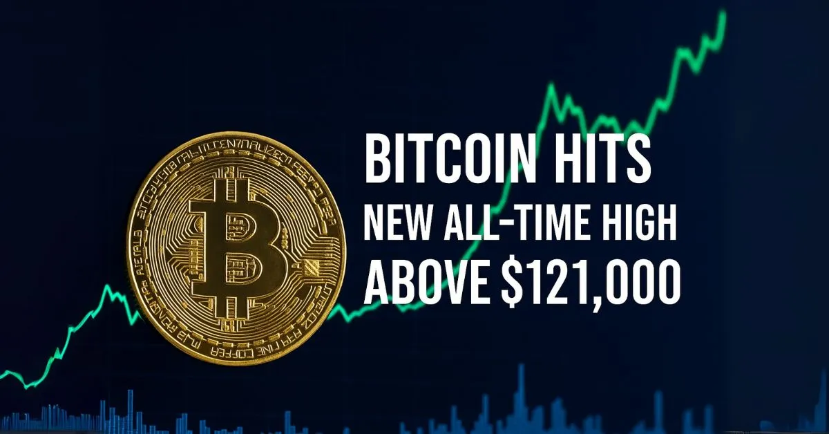 Bitcoin lập đỉnh mới trên 121.000 USD