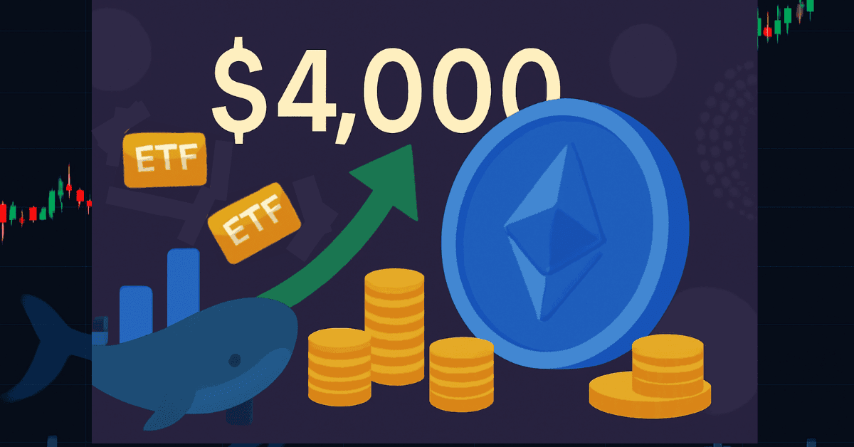 Ethereum Hits $4,000: Whales and ETFs Lead the Surge