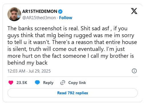 Adin Ross Responds: X